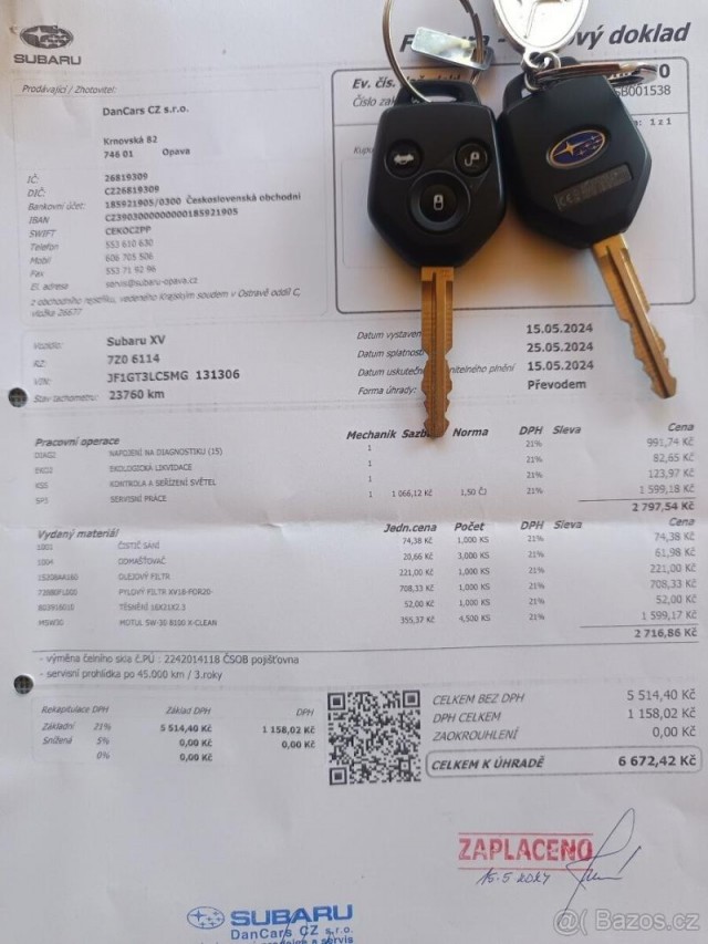 Subaru XV V ZÁRUCE 4X4 benzín